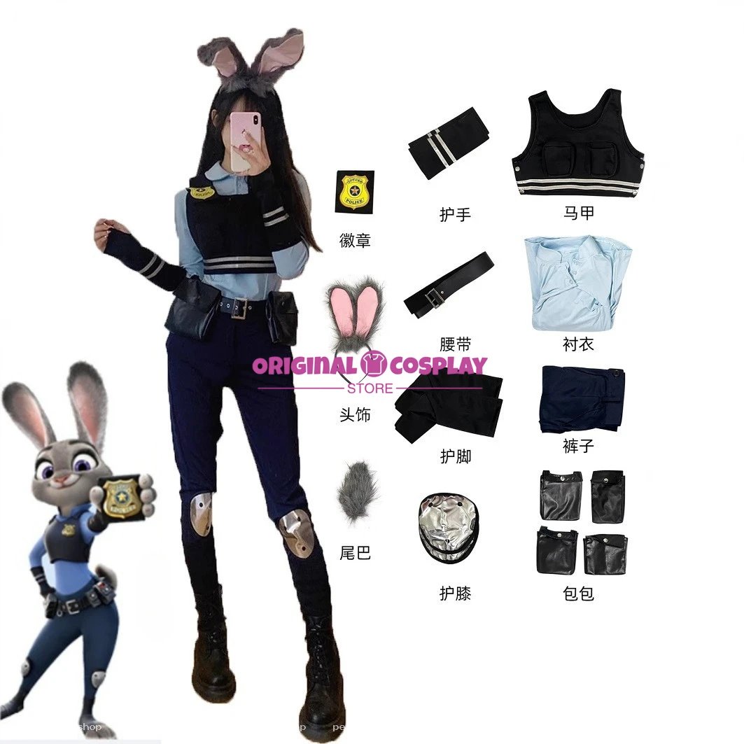 Costume Cosplay Judy Hopps Zootopie Officier Police