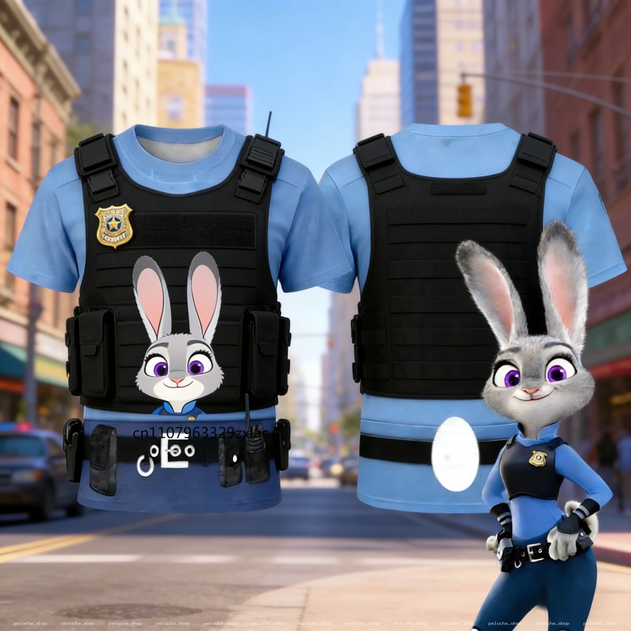 T-shirt Zootopia Judy Hopps Police - Vêtement Fan Art