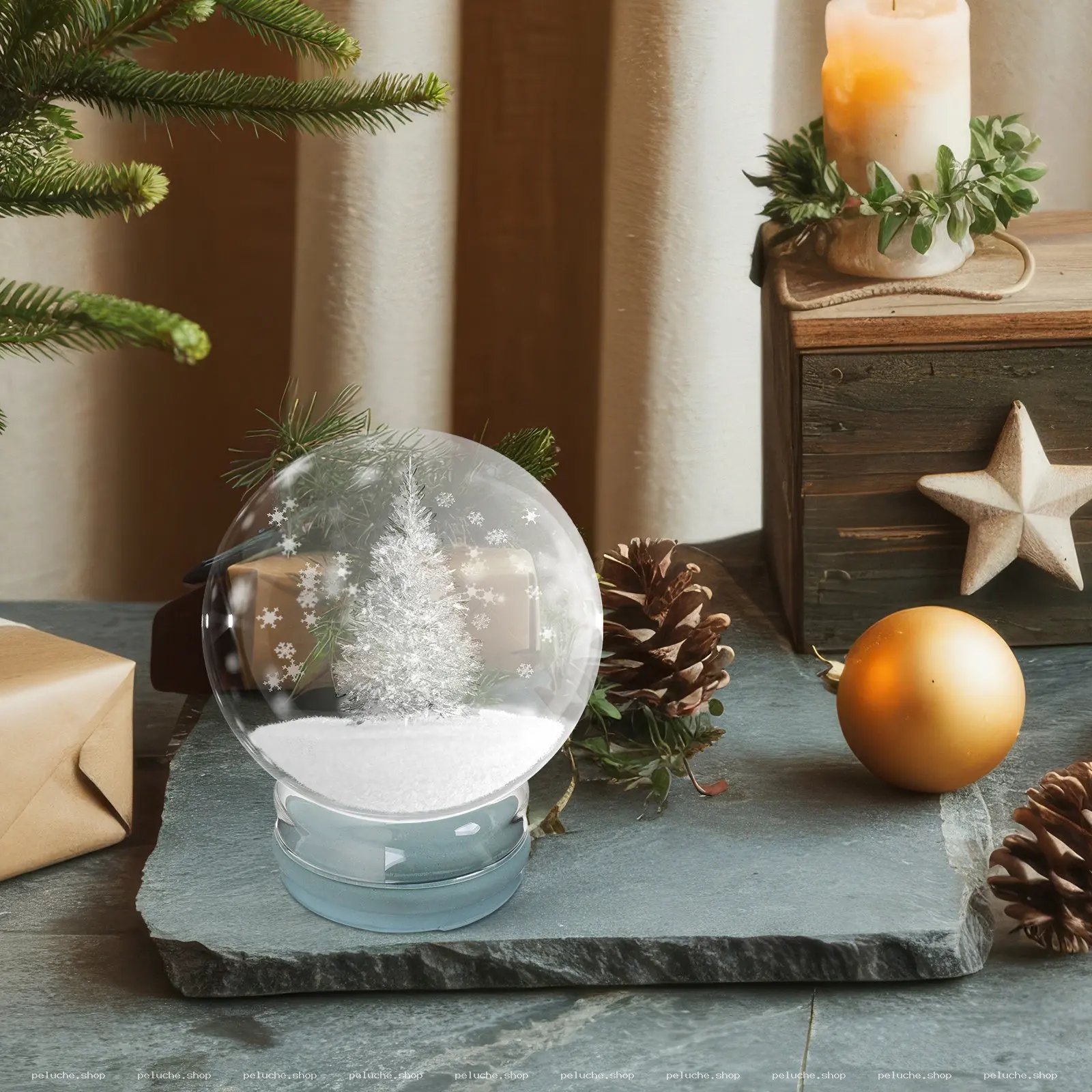 Boule à Neige Sapin de Noël Scintillant | Décoration Festive