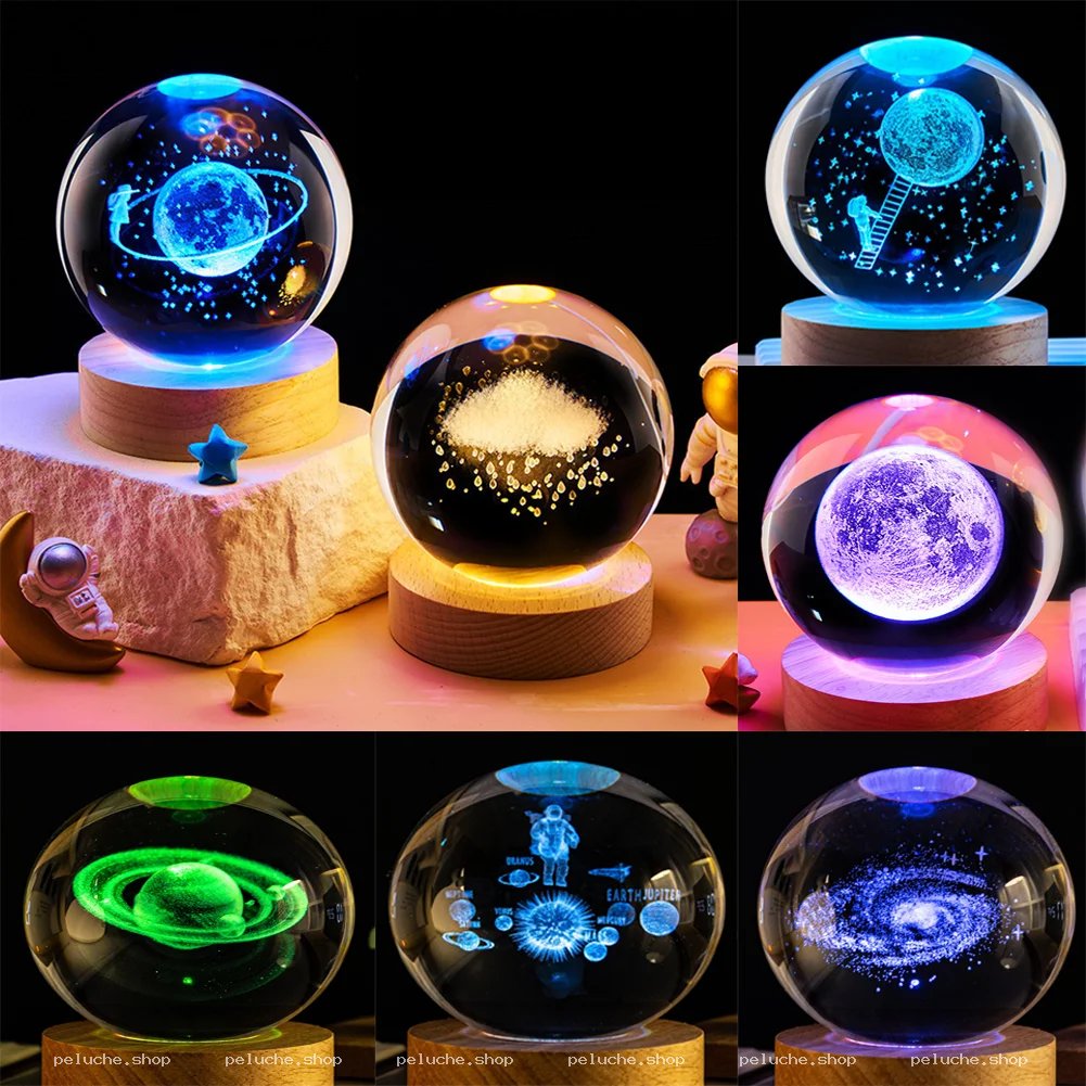 Boule de Cristal Lumineuse 3D – Univers et Planètes LED