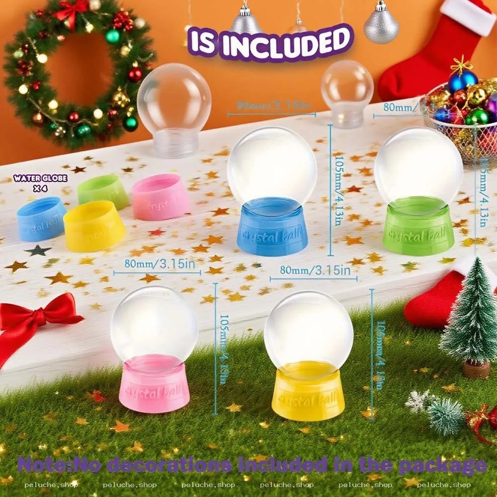 Kit DIY Boules à Neige Vides 80mm - 4 Pcs | Globes d'Eau