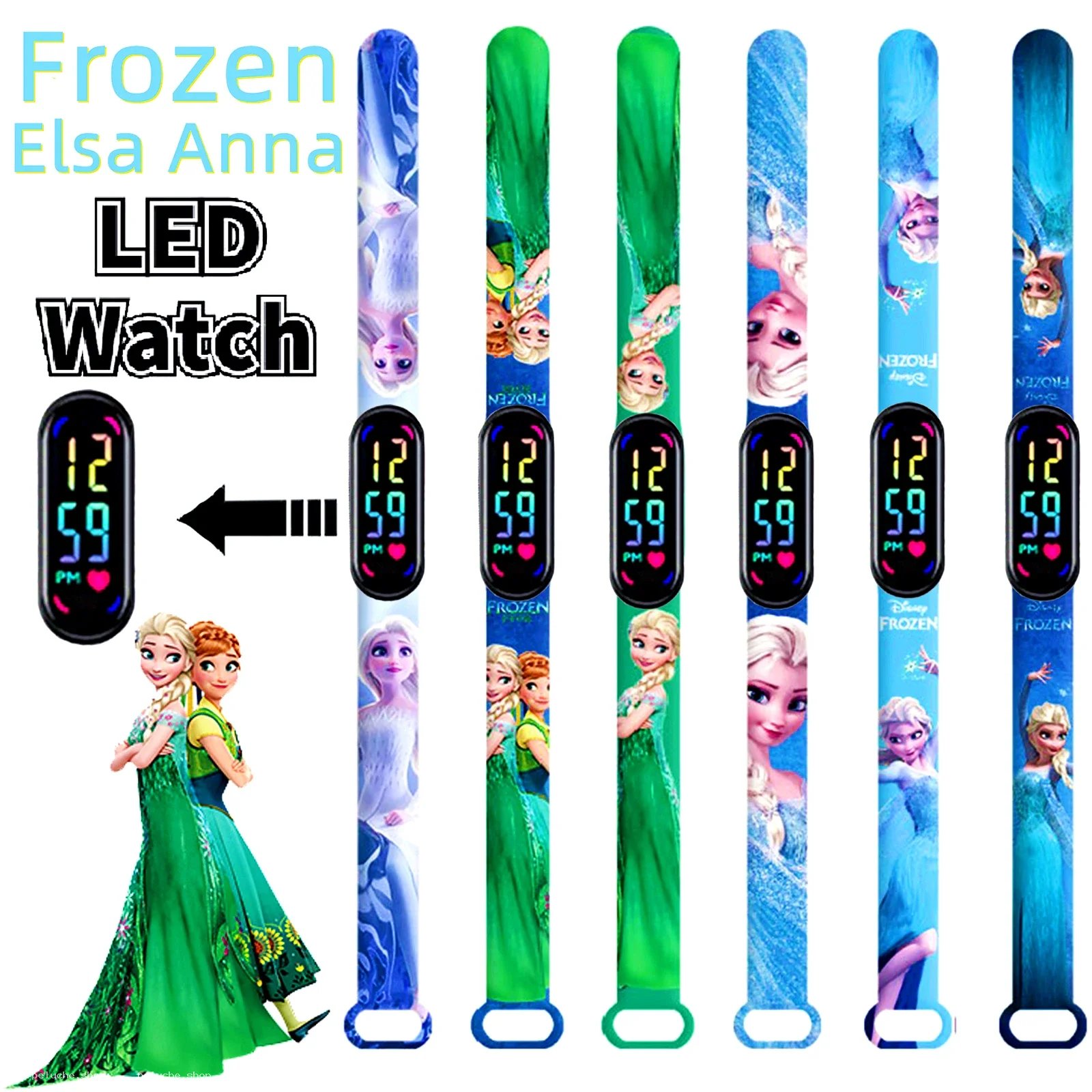 Montre LED Enfant La Reine des Neiges Elsa Anna