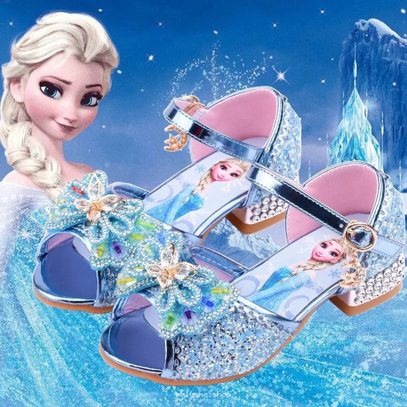 Sandales Elsa Reine des Neiges à Paillettes pour Filles